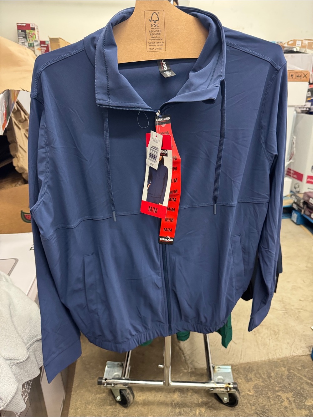 Kirkland Signature Navy Zip-Front Utility Jacket with Drawstring